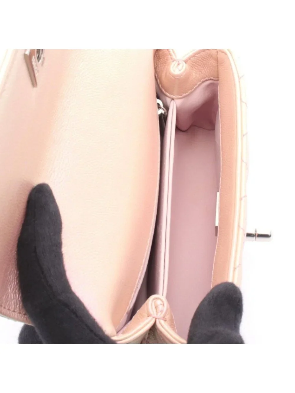 Chanel Handbag Coco Handle Xxs Top Aurora 2-Way Metallic Pink Caviar Leather